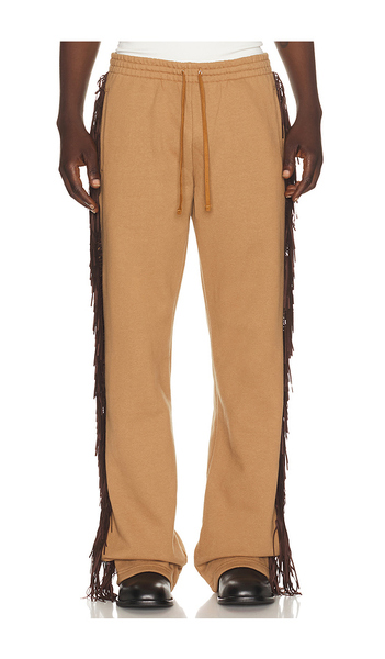  Austin Post Fringed Straight Cut Pant In Brown. Size S. Also In M, L, Xl/1x, Xxl/2x. 