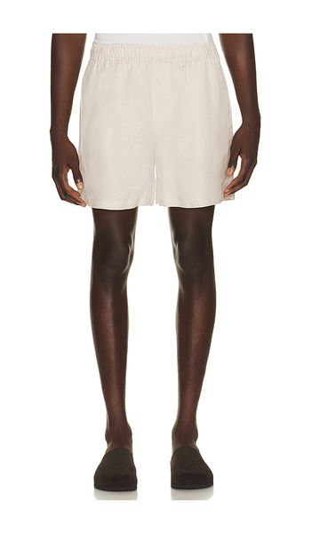  Auto-reply Pull On Linen Shorts In Cream. Size M. Also In L, Xl/1x. 