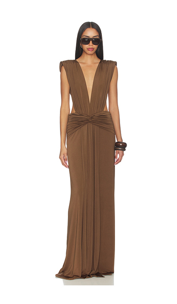  Awave Studio Maxi Dress In Brown. Size 34/2. Also In 40/8, 42/10. 