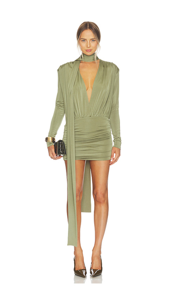  Awave Studio Mini Long Sleeve Dress In Army. Size 34/2. Also In 36/4, 38/6. 