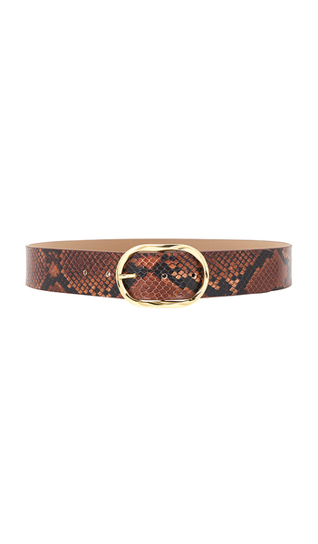  B-low The Belt Kyra Python Belt In Cognac. Size S. Also In Xs, M, L. 