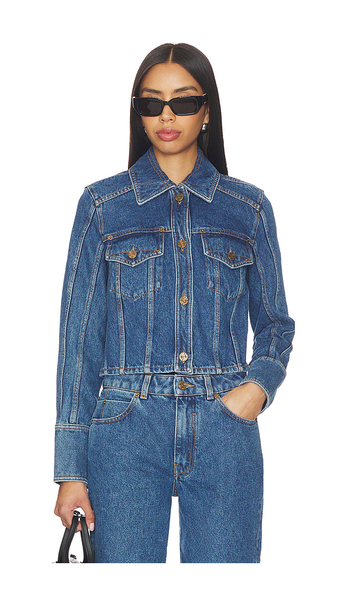  Balmain Denim Jacket In Blue. Size 34. Also In 36, 38. 