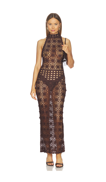  Bec + Bridge Ania Halter Maxi Dress In Chocolate. Size Xs/s. Also In S/m. 