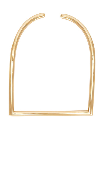  Bevza Square Necklace In Metallic Gold. 