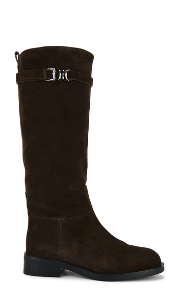  Black Suede Studio Ashley Boot In Brown. Size 36. Also In 37, 38, 39, 41. 