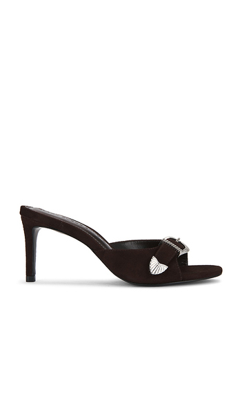  Black Suede Studio Elena 70 Mule In Chocolate. Size 36.5. Also In 37, 38, 39, 39.5, 40, 41, 36, 38.5, 37.5. 