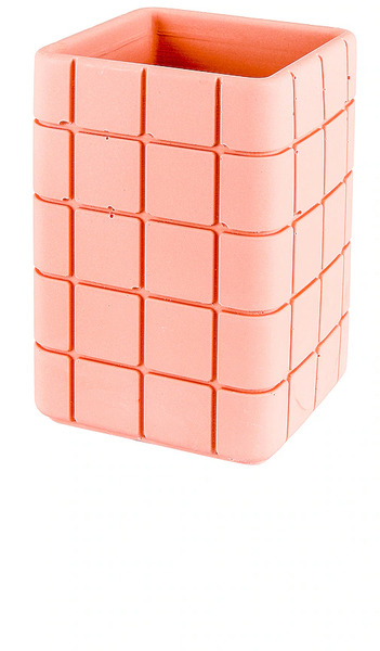  Block Design Tile Desk Tidy In Pink. 