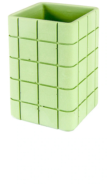  Block Design Tile Desk Tidy In Sage. 