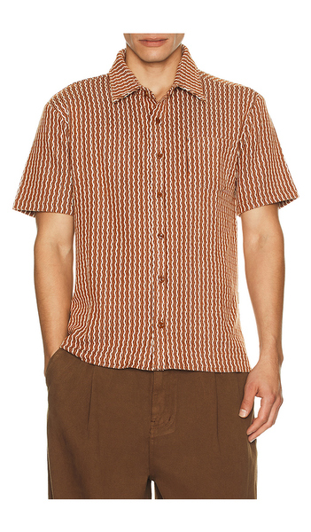  Bound Castro Woven Shirt In Rust. Size S. Also In M. 