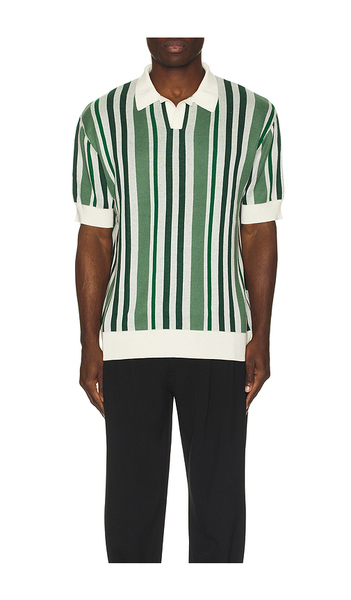  Bound Knit Polo In Green. Size S. Also In M, L, Xl/1x. 