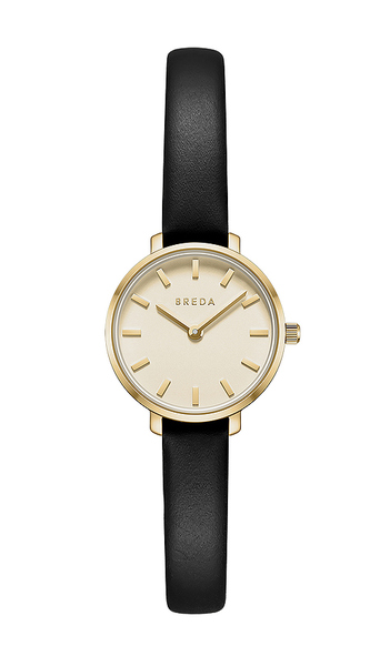  Breda Beverly Leather Watch In Metallic Gold. 