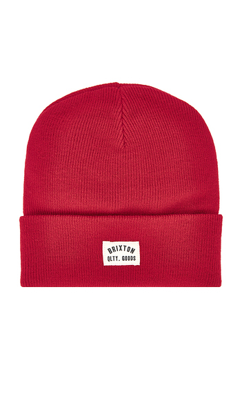  Brixton Woodburn Watchcap Beanie In Red. 