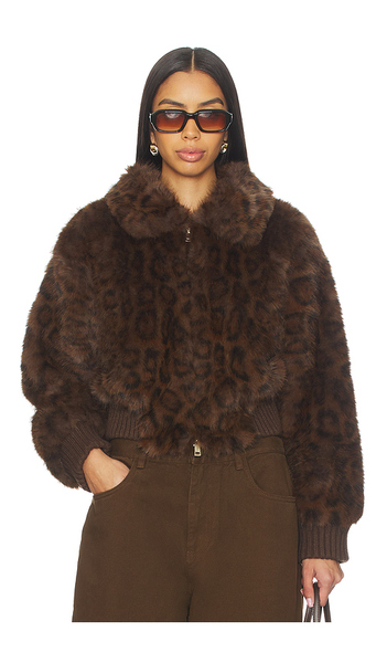  Bubish Hailey Faux Fur Bomber In Brown. Size 12/l. Also In 8/s. 
