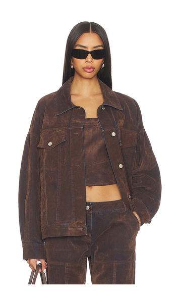  By.dyln Azalea Jacket In Chocolate. Size S. Also In Xs, M, L, Xl. 