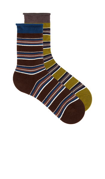  Casa Clara Poco Sock Set In Brown,green. 