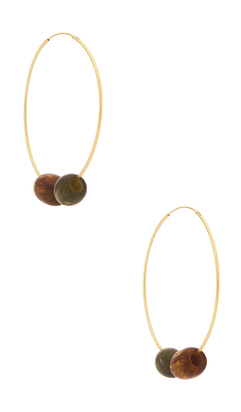  Casa Clara Treasure Hoop Earing In Brown. 