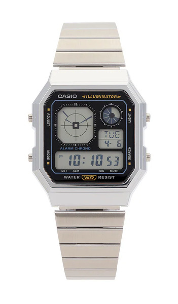  Casio A130 Series Watch In Metallic Silver. 