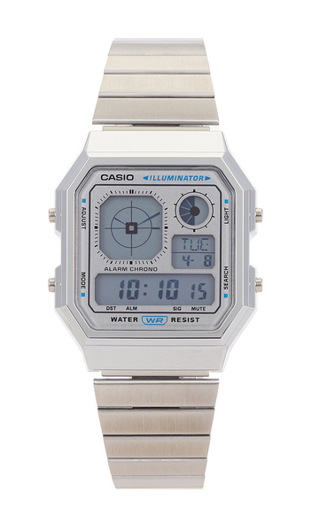 Casio A130 Series Watch In Metallic Silver. 