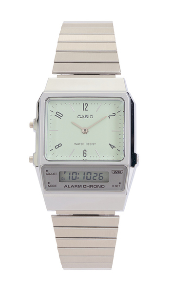  Casio Aq800 Series Watch In Metallic Silver. 