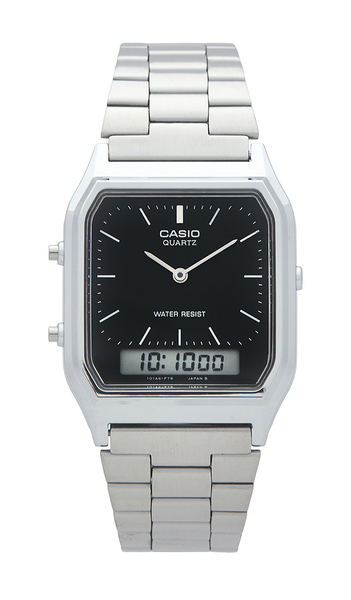  Casio Aq230 Series Watch In Metallic Silver. 