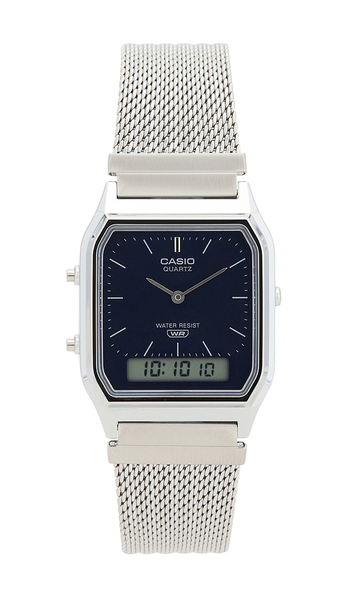  Casio Aq230 Series Watch In Metallic Silver. 