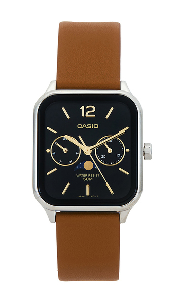 Casio Moon Phase Watch In Metallic Silver. 