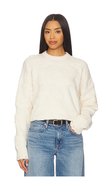  Clea Lennox Cloud Jacquard Knit In Ivory. Size M. Also In Xs. 