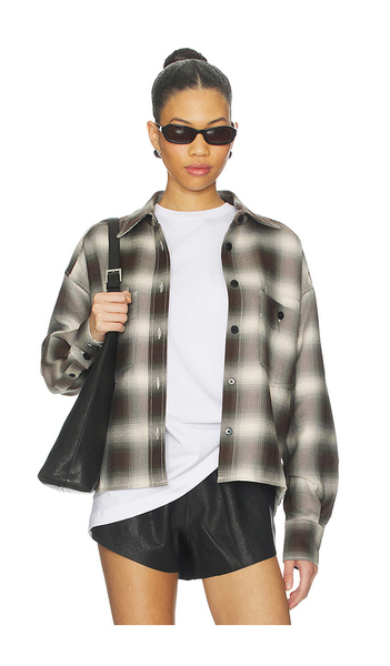  Closed Cropped Front Oversized Shirt In Black,cream. Size S. Also In M, L, Xl. 