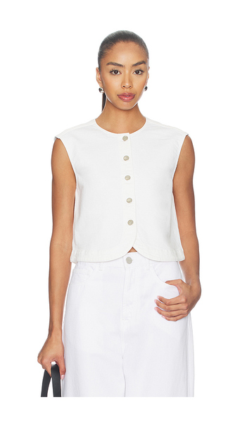  Closed Denim Vest Top In White. Size Xs. Also In S, M, L, Xl. 