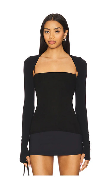  Commando Ballet Body Shrug With Thumbholes In Black. 