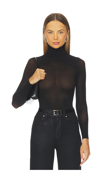  Commando Ballet Sheer Turtleneck Bodysuit In Black. 