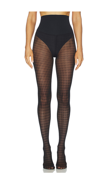  Commando Houndstooth Sheer Tights In Black. Size M. Also In L, Xl. 