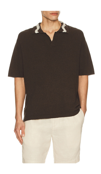 Commas Hand Crochet Collar Polo In Brown. Size Xs/s. Also In M/l, Xl/xxl. 