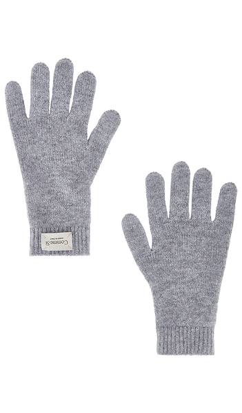  Comme Si Cashmere Short Gloves In Grey. 