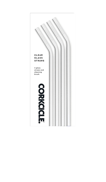  Corkcicle Clear Glass Straws 4 Pack In Neutral. 