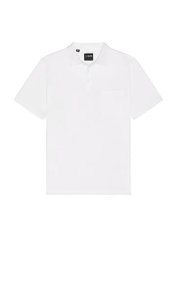  Cuts Interlock Polo In White. Size S. Also In M, L. 