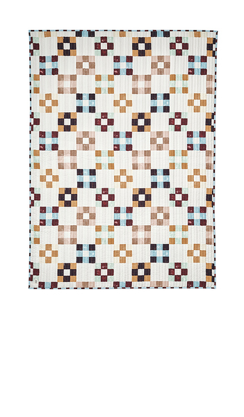  Damson Madder Bedding Throw In Cream,blue. 
