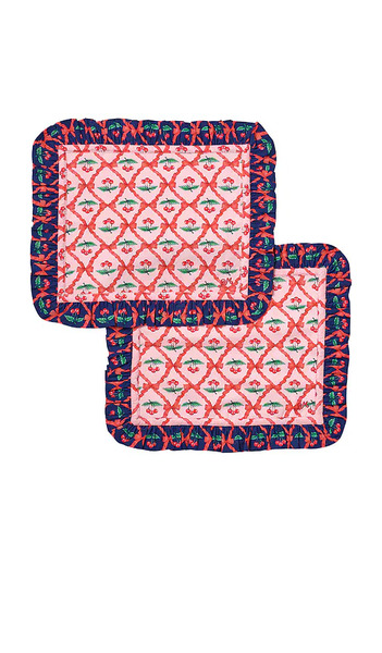  Damson Madder Set Of 2 Placemat In Pink. 