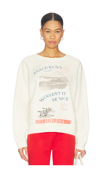  Daydreamer The Beach Boys Wouldn't It Be Nice Vintage Raglan Sweatshirt In Cream. Size S. Also In Xs, M, L, Xl. 