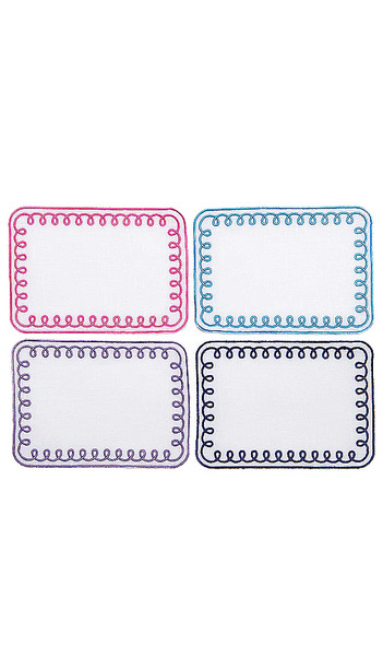  Dear Annabelle Loopy Cocktail Napkins In White. 
