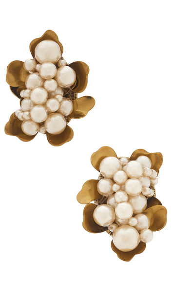  Deepa Gurnani Nea Earrings In Metallic Gold. 