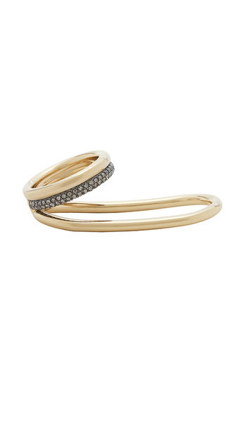  Demarson Farah Hand Ring In Metallic Gold. 