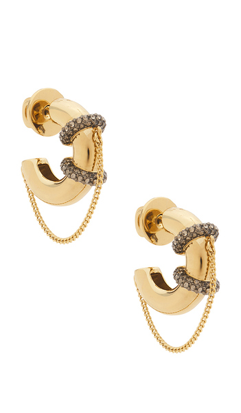  Demarson Molly Hoops Earring In Metallic Gold. 