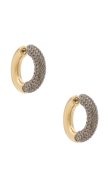  Demarson Monroe Pave Earring In Metallic Gold. 