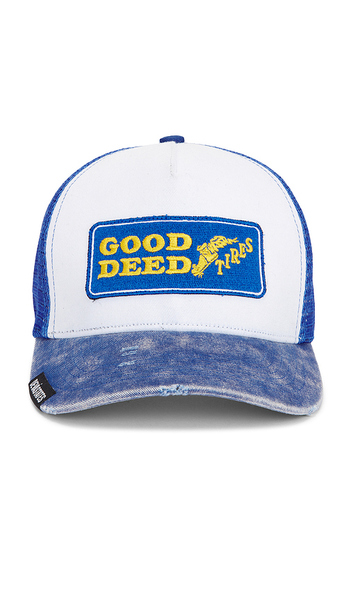  Deva States Good Deed Trucker Cap In Blue. 