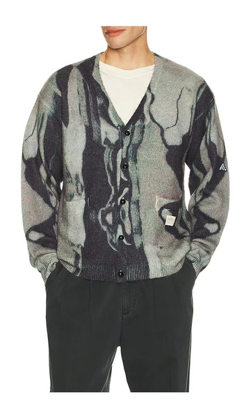  Deva States Marble Mohair Knit Cardigan In Grey. Size S. Also In M, L. 