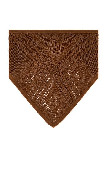 Devon Windsor Crochet Bandana In Brown. 