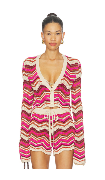  Devon Windsor Stella Cardigan In Fuchsia. Size S. Also In Xs, L, Xl. 