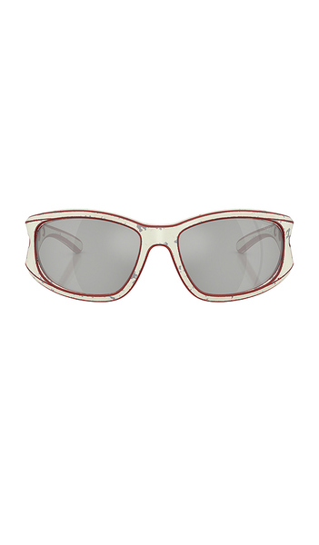  Diesel Rectangular Sunglasses In Cream. 