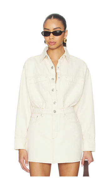  Dl1961 Addison Denim Overshirt In Cream. Size Xs. Also In S, M, L. 